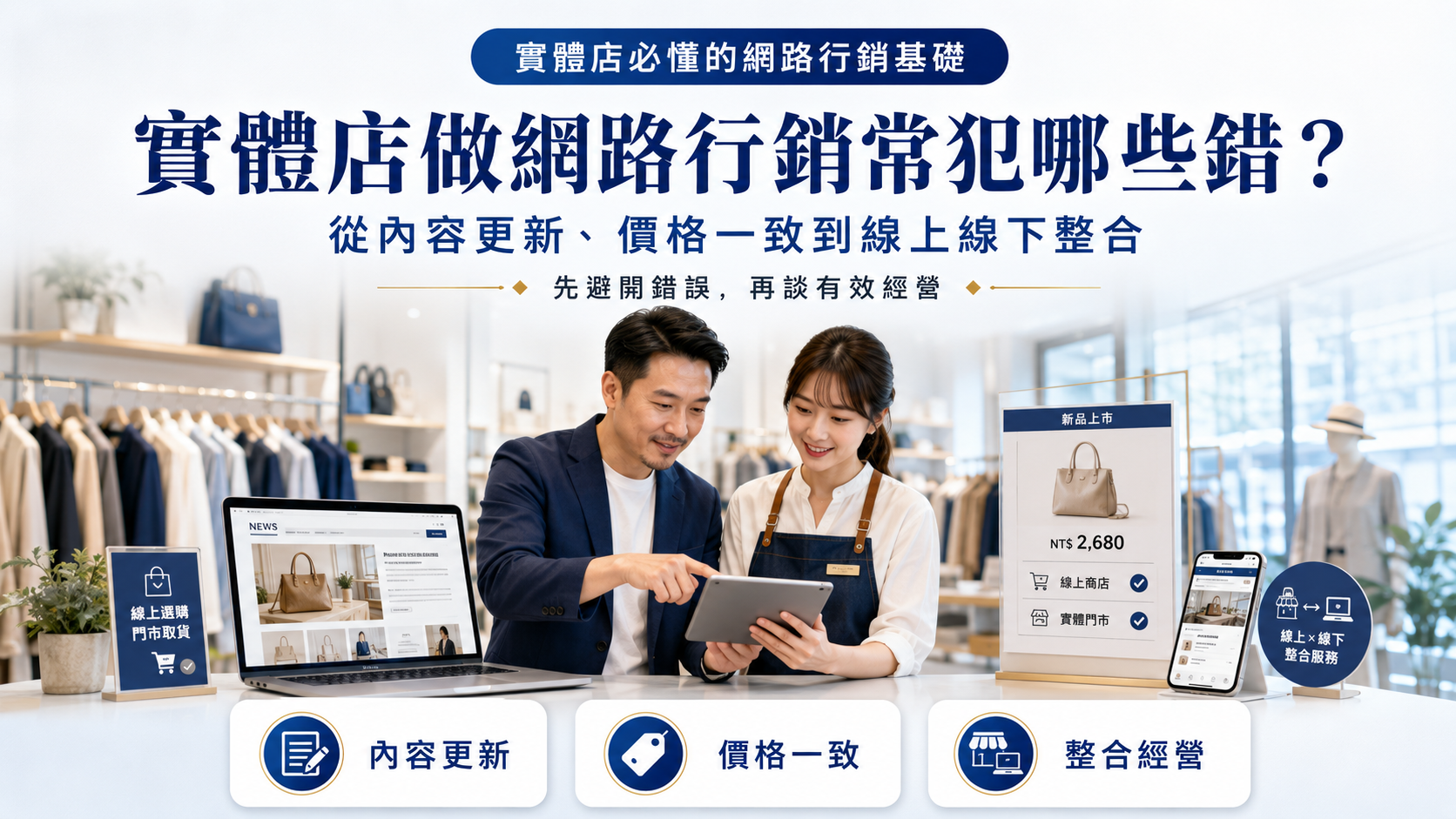 實體店做網路行銷常犯哪些錯？從內容更新、價格一致到線上線下整合