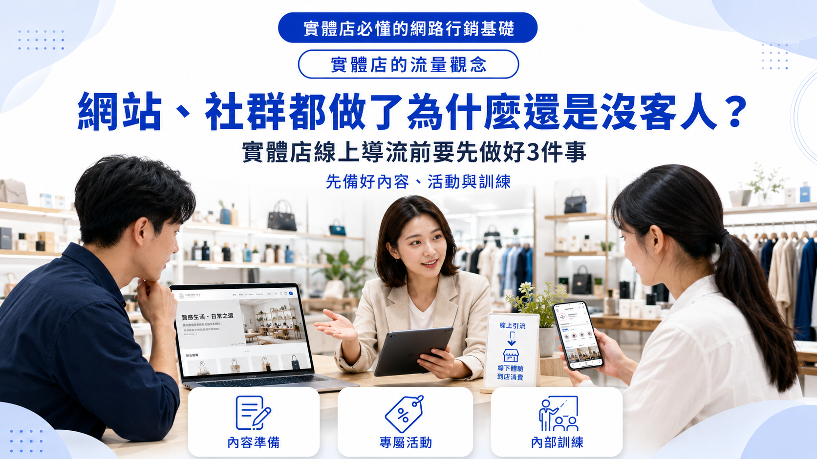 網站、社群都做了為什麼還是沒客人？實體店線上導流前要先做好3件事