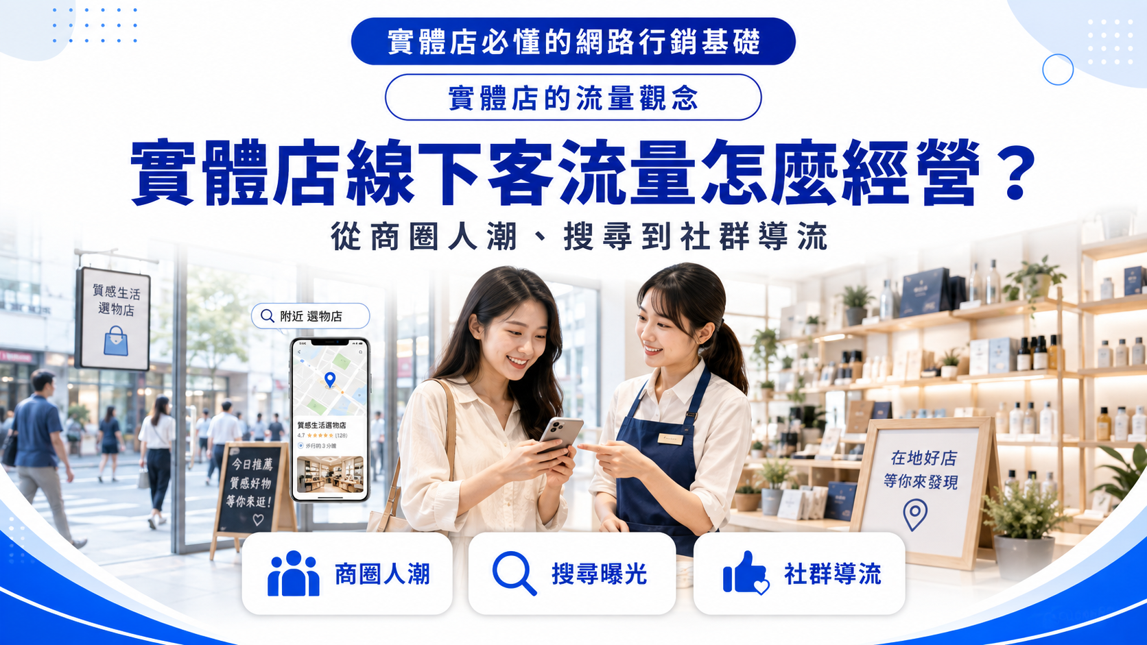 實體店線下客流量怎麼經營？從商圈人潮、搜尋到社群導流